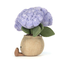 Load image into Gallery viewer, Jellycat hydrangea plush plant character with corduroy boots