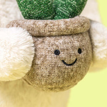 Load image into Gallery viewer, Jellycat Bashful Cream Bunny soft plush toy with plant accessory