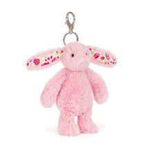 Load image into Gallery viewer, Jellycat Blushkin Blossom Bunny Bag Charm on white background
