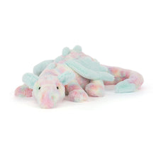 Load image into Gallery viewer, Pastel-colored Jellycat Lazulia dragon plush toy on a white background