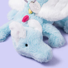 Load image into Gallery viewer, Jellycat Sky Dragon Bag Charm close up bag charm plush accessory