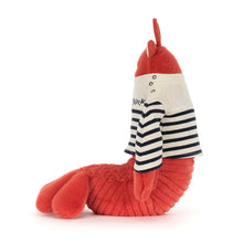 Load image into Gallery viewer, Side profile of Jellycat Larry Lobster Sailor plush