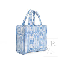 Load image into Gallery viewer, QUILTED MINI GO GO TOTE - PIMLICO STRIPE CHAMBRAY - Tote Bags