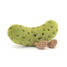 Load image into Gallery viewer, Plush pickle toy with a smiling face on a white background
