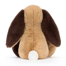 Load image into Gallery viewer, Jellycat Bashful Patchwork Brown Bunny Original plush toy - Island Child Hilton Head back view

