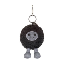 Load image into Gallery viewer, Jellycat Black Hole Bag Charm featuring a soft plush black hole design for backpacks, handbags, and keyrings
