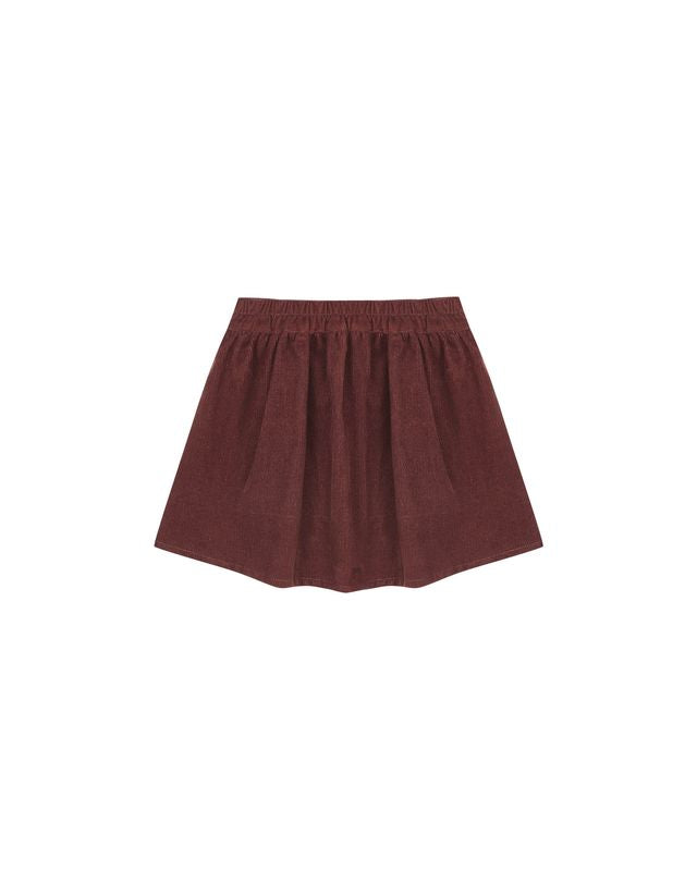 BUTTON FRONT MINI SKIRT || BURGUNDY