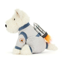 Load image into Gallery viewer, Jellycat Munro Scottie Dog plush wearing space-themed outfit with playful design and soft texture, available at Island Child Hilton Head
