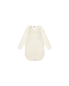RUFFLE COLLAR BODYSUIT || NATURAL