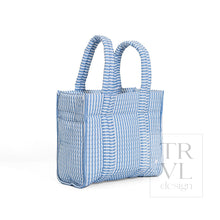 Load image into Gallery viewer, QUILTED MINI GO GO TOTE - PIMLICO STRIPE CHAMBRAY - Tote Bags
